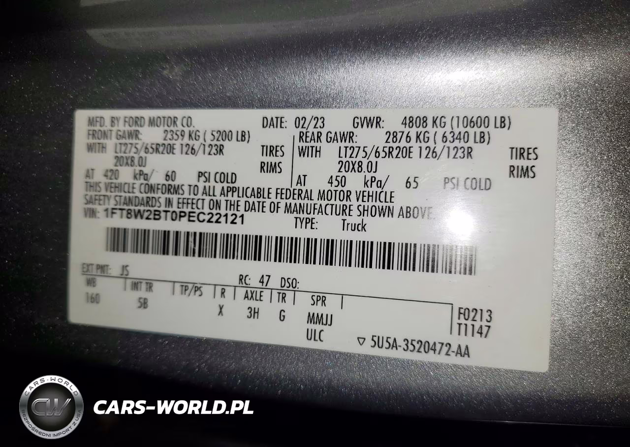 2023 Ford F250 Super Duty VIN:1FT8W2BT0PEC22121 - 12