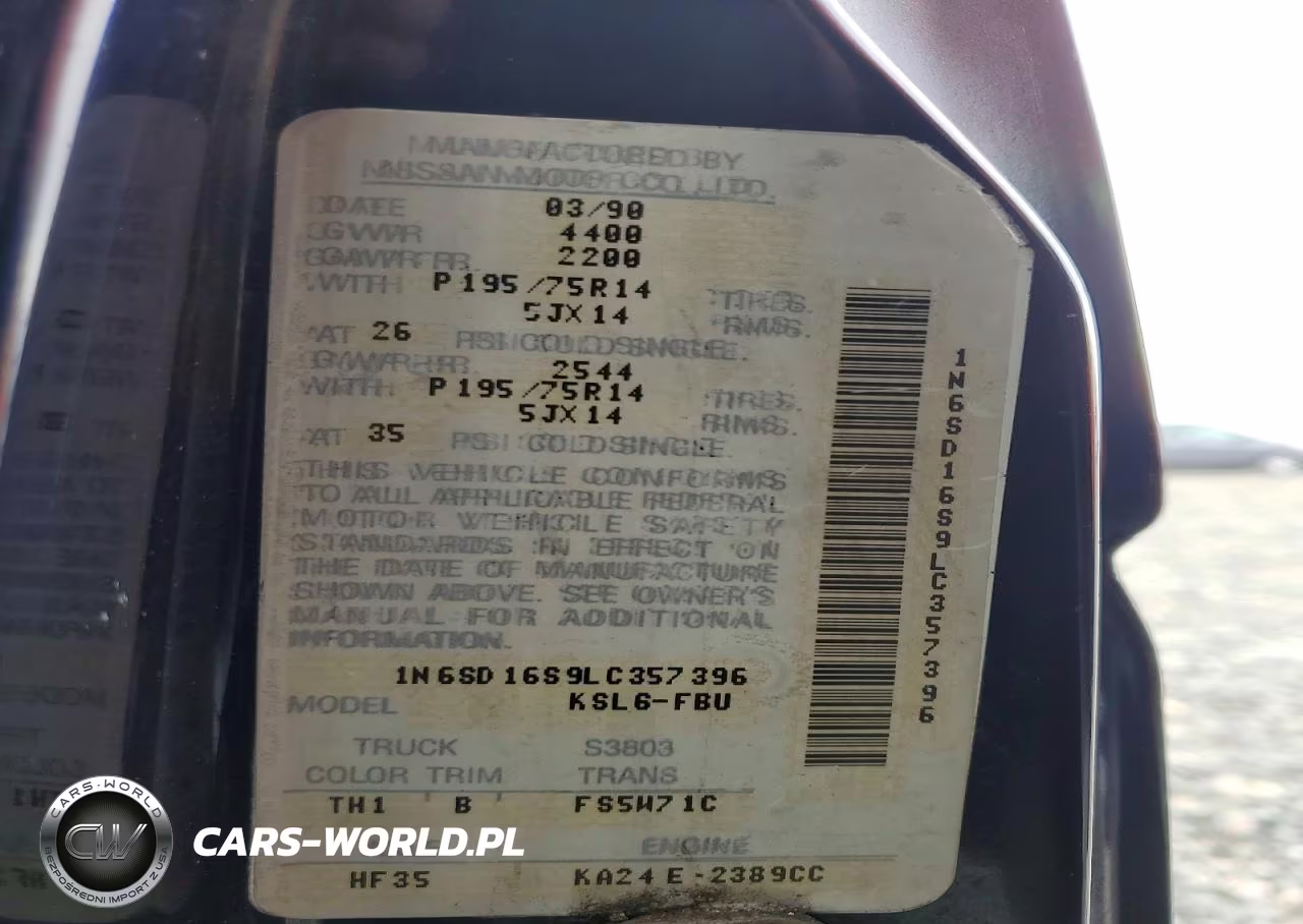 1990 Nissan D21 King Cab VIN:1N6SD16S9LC357396 - 12