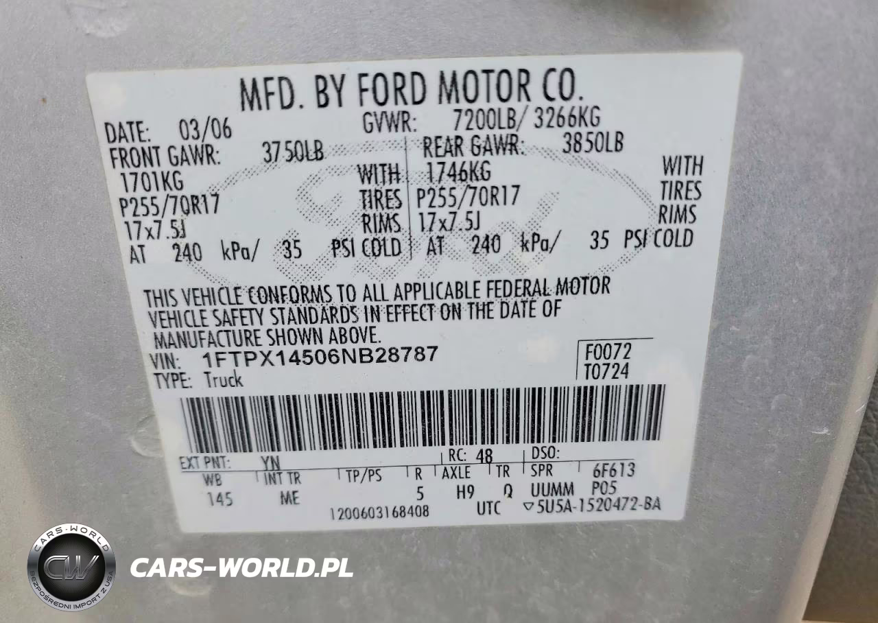 2006 Ford F150 VIN:1FTPX14506NB28787 - 13