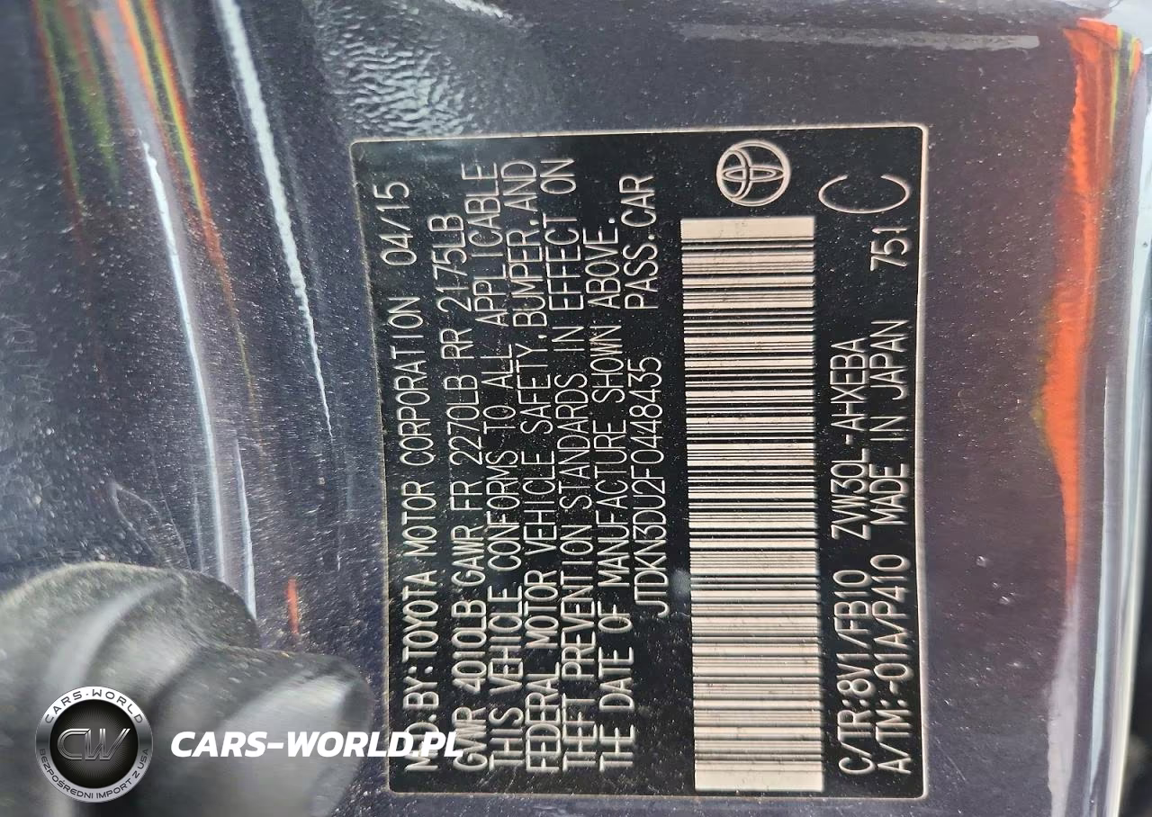 2015 Toyota Prius Two VIN:JTDKN3DU2F0448435 - 12