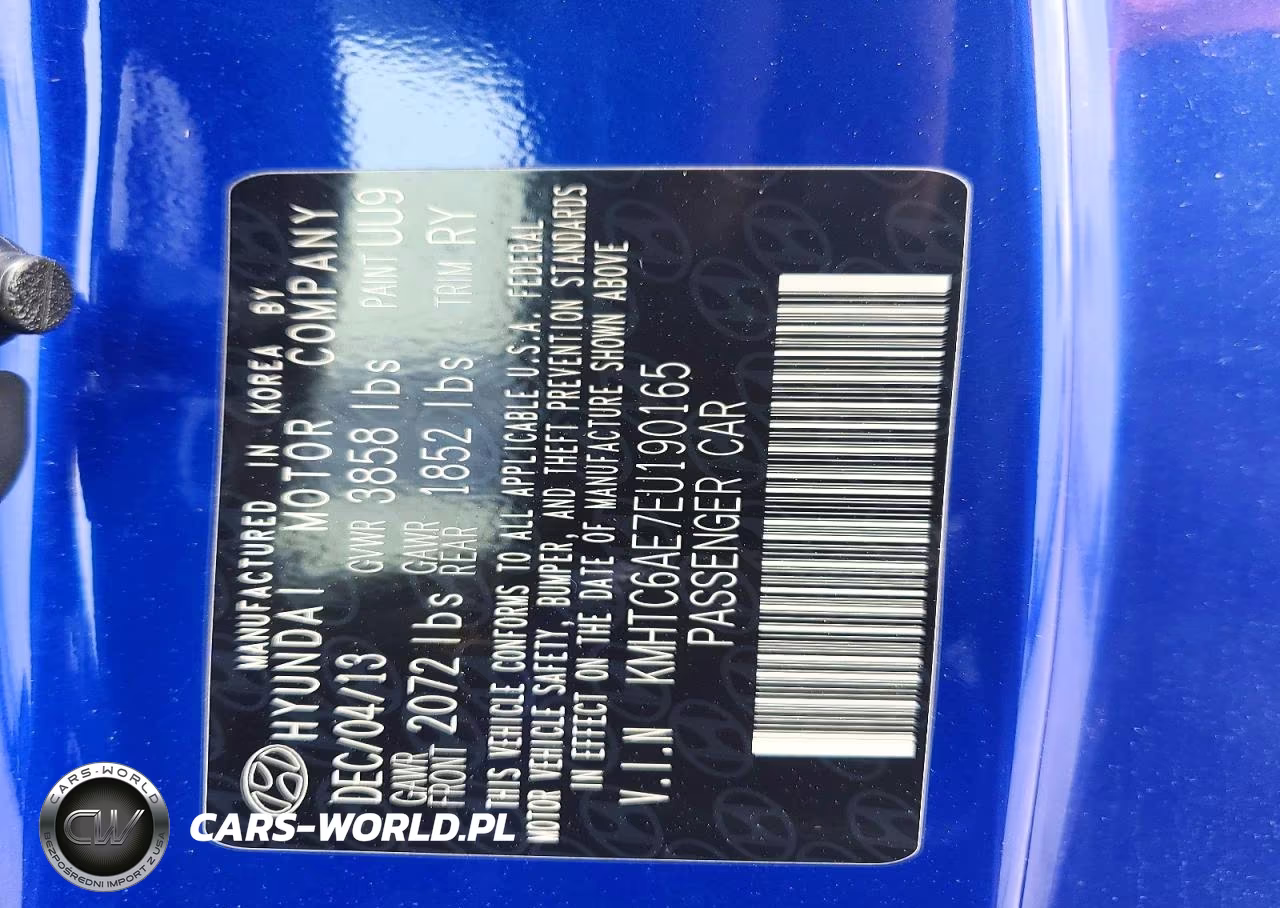 2014 Hyundai Veloster Turbo VIN:KMHTC6AE7EU190165 - 12