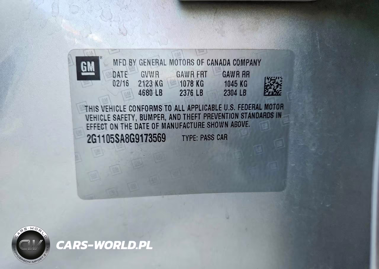 2016 Chevrolet Impala Lt VIN:2G1105SA8G9173569 - 13