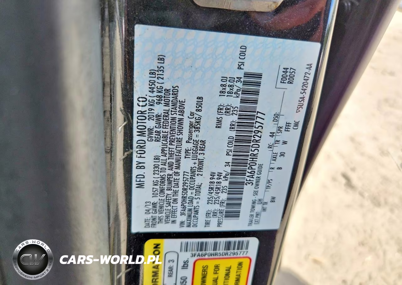 2013 Ford Fusion Se VIN:3FA6P0HR5DR295777 - 12
