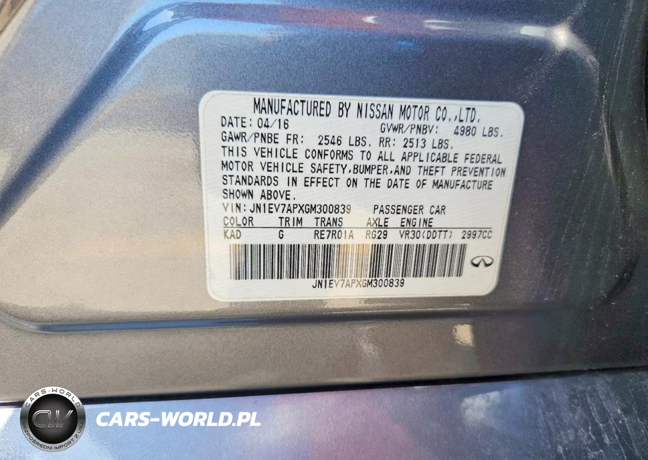 2016 Infiniti Q50 3.0T Premium VIN:JN1EV7APXGM300839 - 12