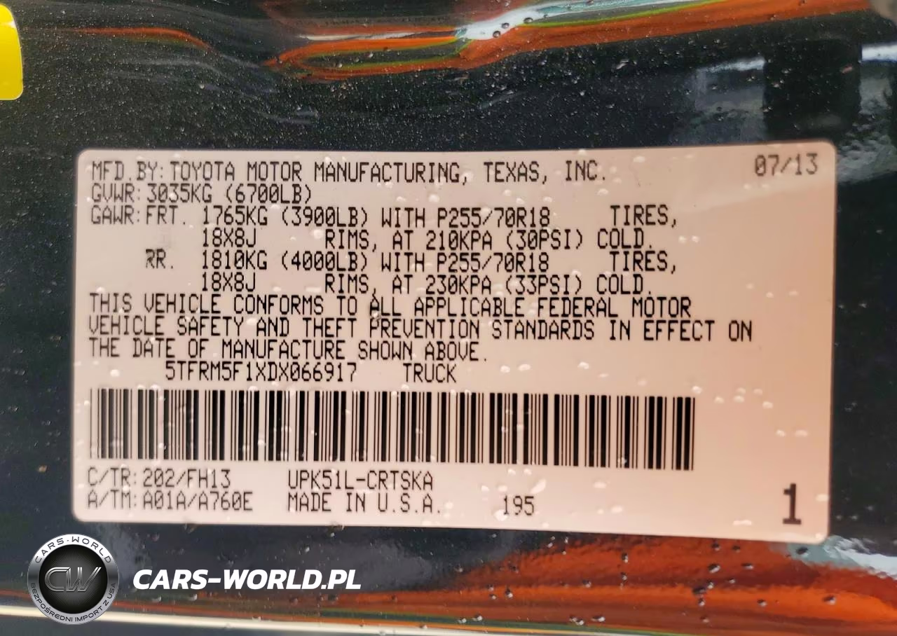 2013 Toyota Tundra Double Cab Sr5 VIN:5TFRM5F1XDX066917 - 12