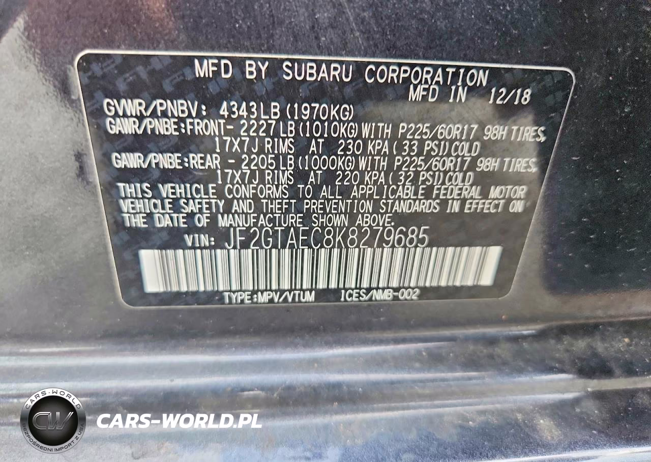 2019 Subaru Crosstrek Premium VIN:JF2GTAEC8K8279685 - 13