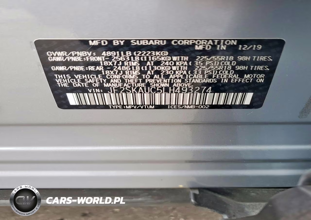 2020 Subaru Forester Limited VIN:JF2SKAUC5LH493274 - 14