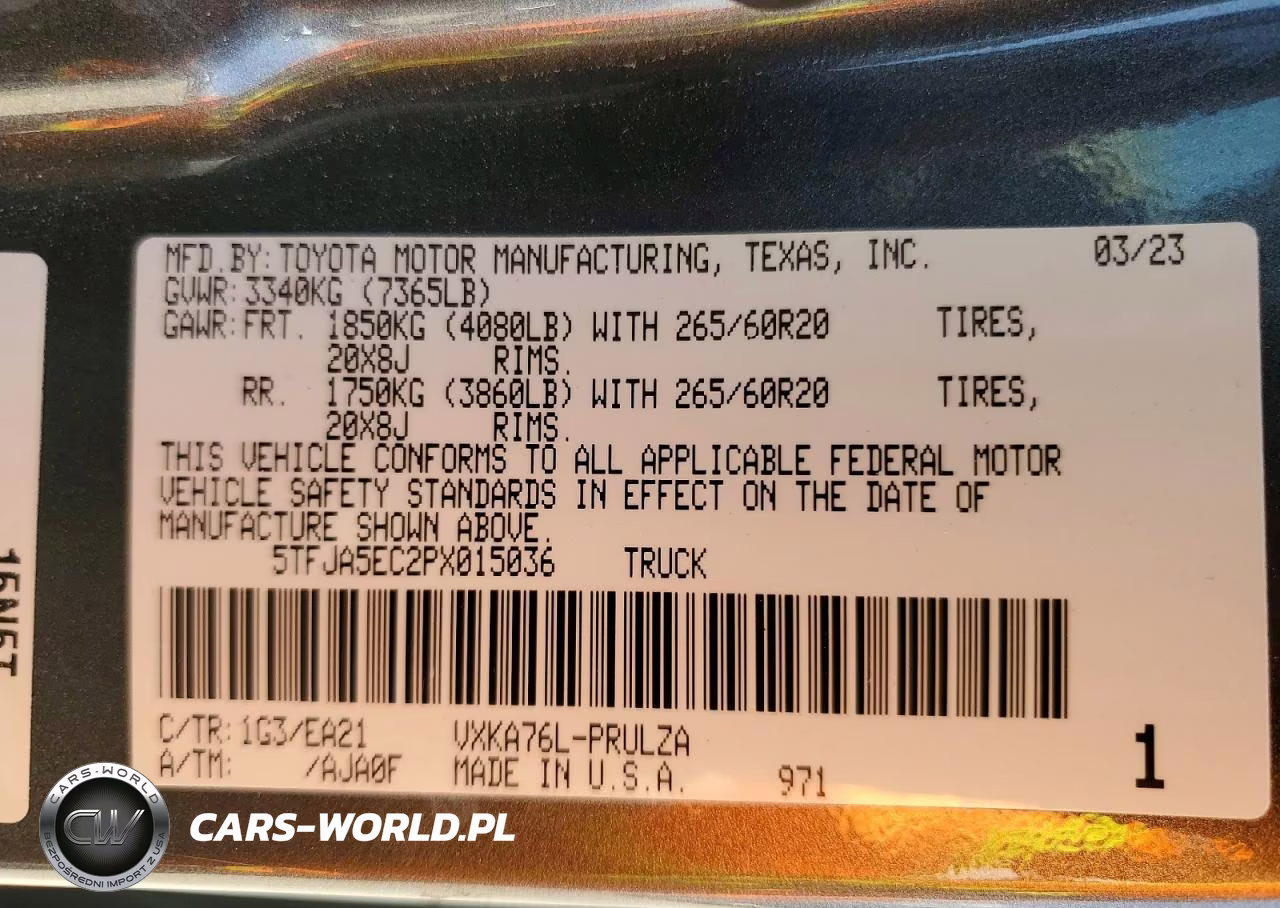 2023 Toyota Tundra Crewmax Limited VIN:5TFJA5EC2PX015036 - 12