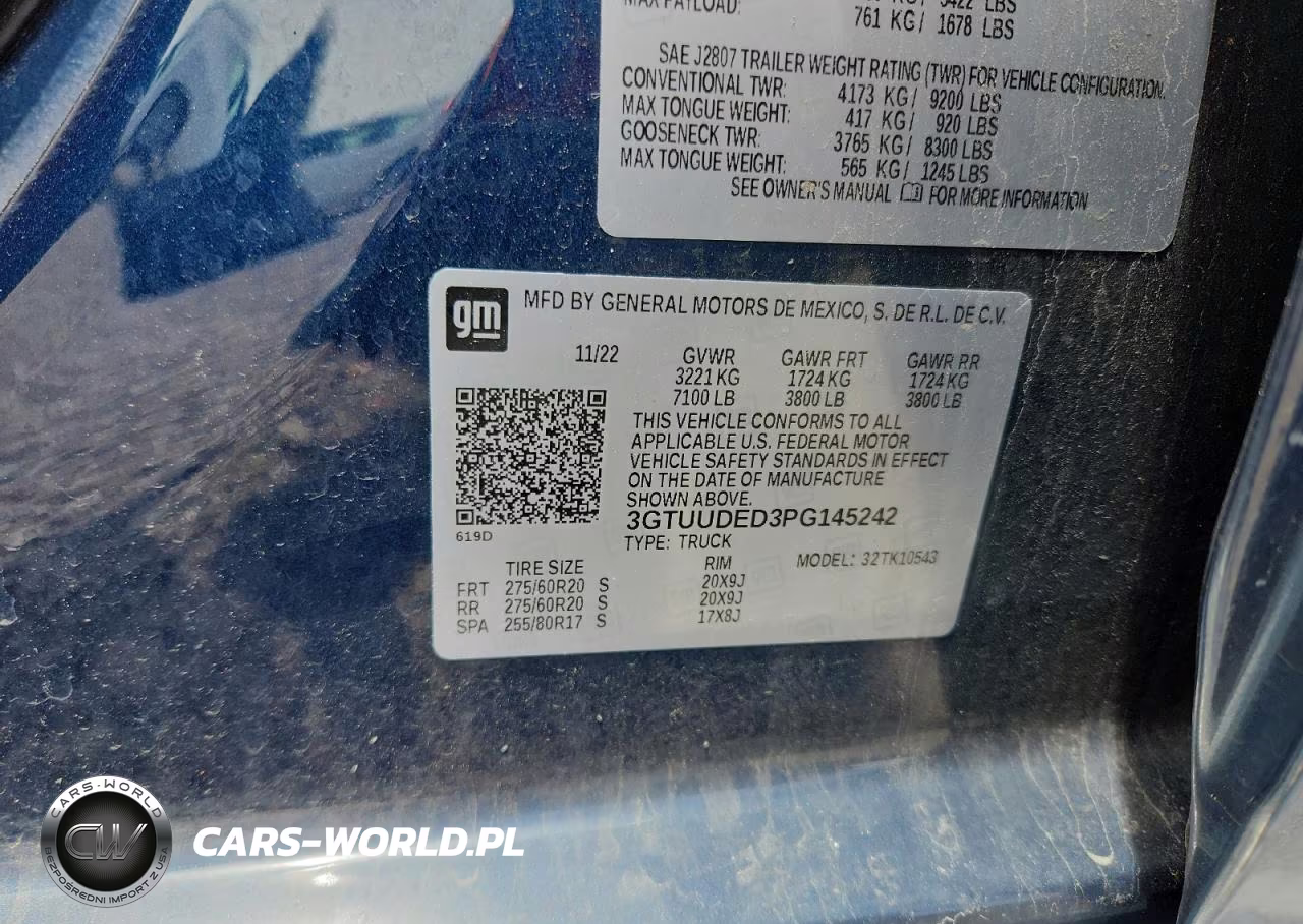 2023 GMC Sierra K1500 Slt VIN:3GTUUDED3PG145242 - 12