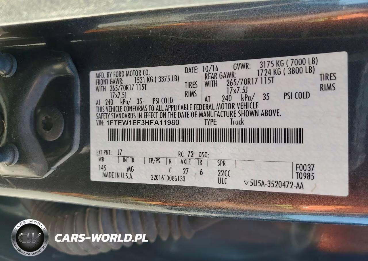 2017 Ford F150 Supercrew VIN:1FTEW1EF3HFA11980 - 12