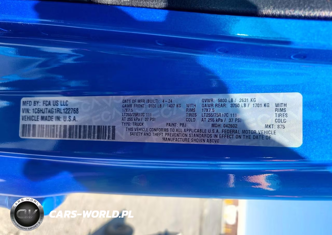 2024 Jeep Gladiator Sport VIN:1C6HJTAG1RL122768 - 13