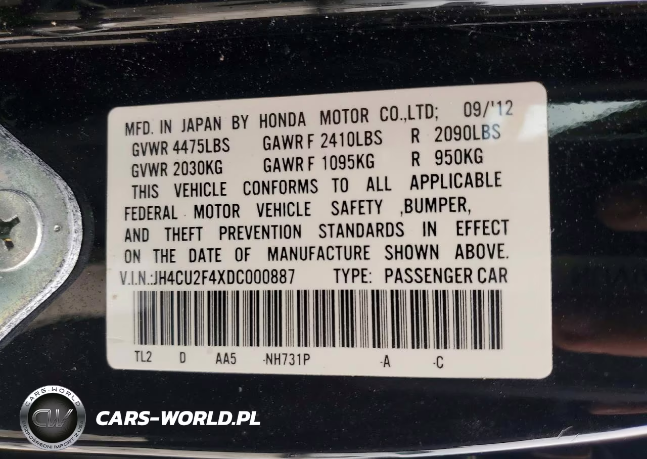 2013 Acura Tsx VIN:JH4CU2F4XDC000887 - 12