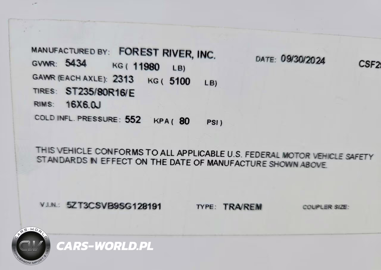 2025 Forest River Crusader Camper VIN:5ZT3CSVB9SG128191 - 10