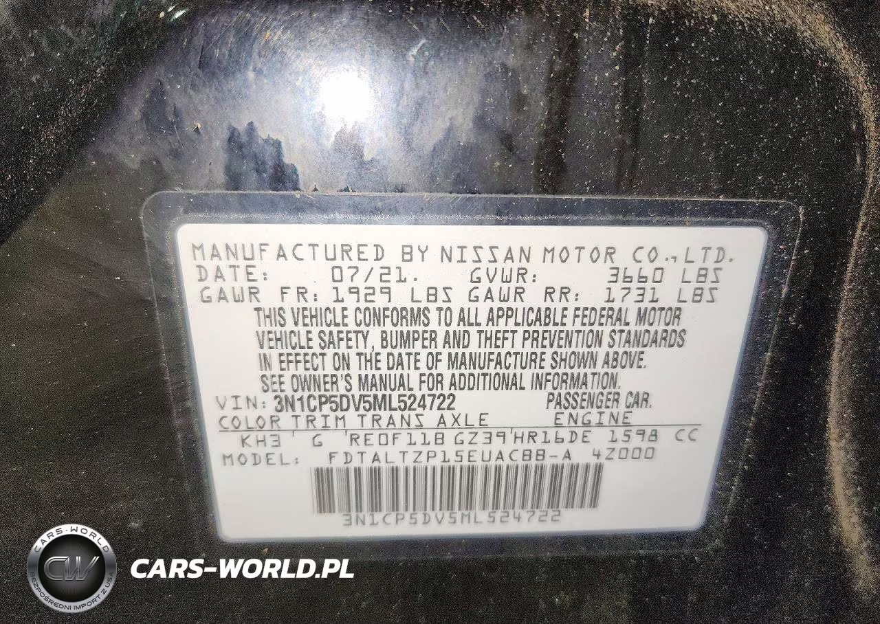 2021 Nissan Kicks Sr VIN:3N1CP5DV5ML524722 - 13
