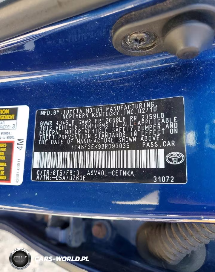2011 Toyota Camry Base VIN:4T4BF3EK9BR093035 - 12