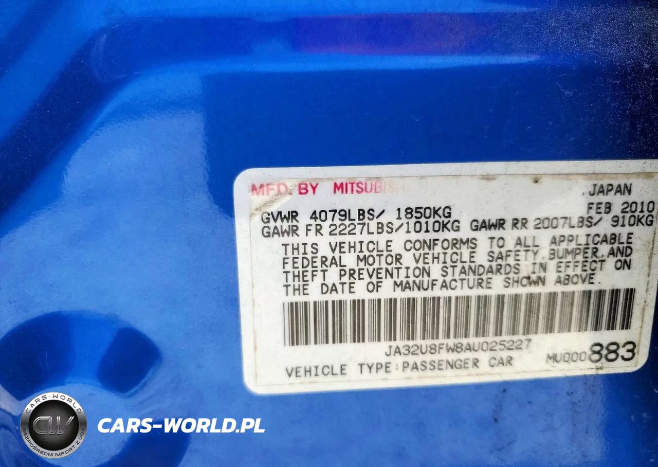2010 Mitsubishi Lancer Gts VIN:JA32U8FW8AU025227 - 12