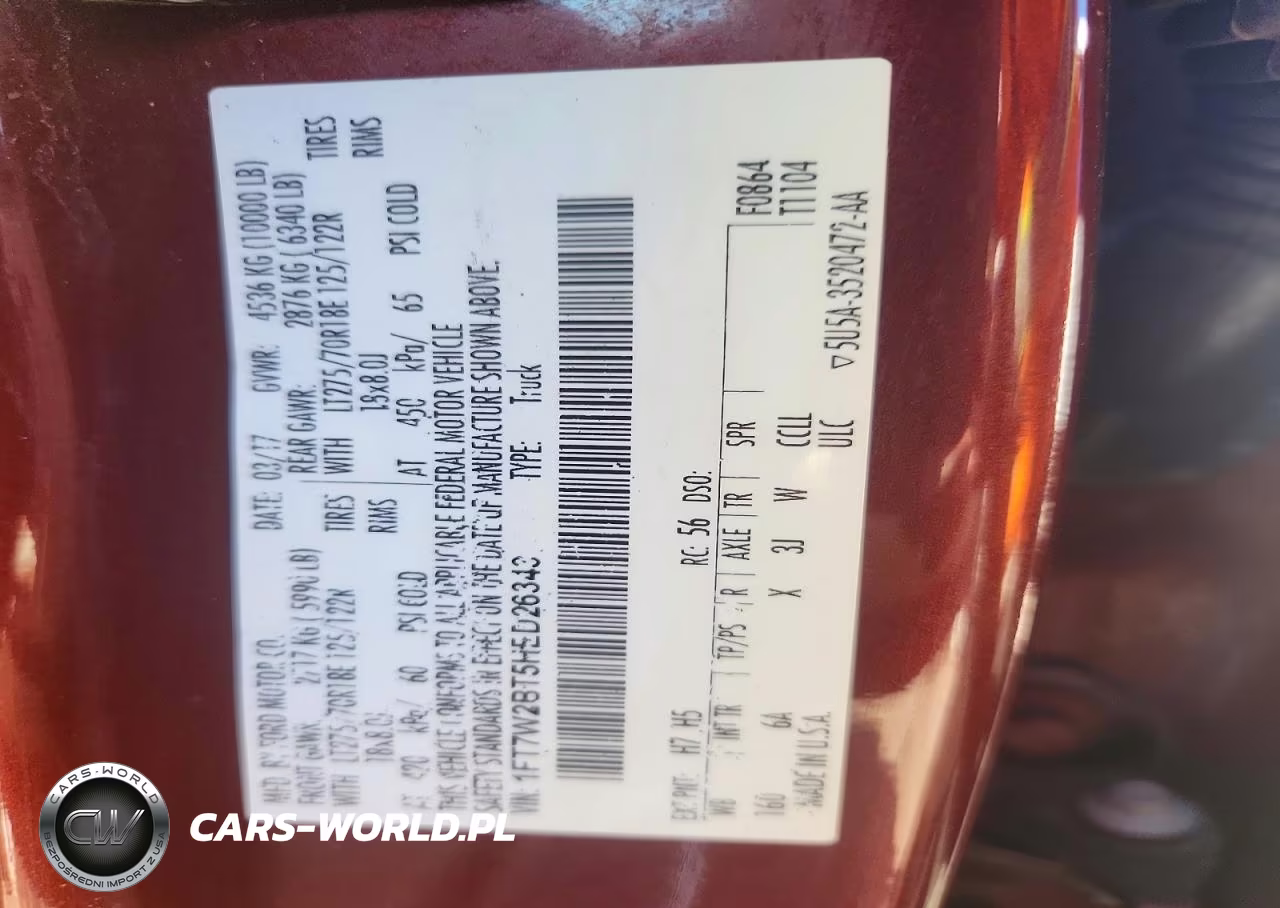 2017 Ford F250 Super Duty VIN:1FT7W2BT5HED26343 - 10