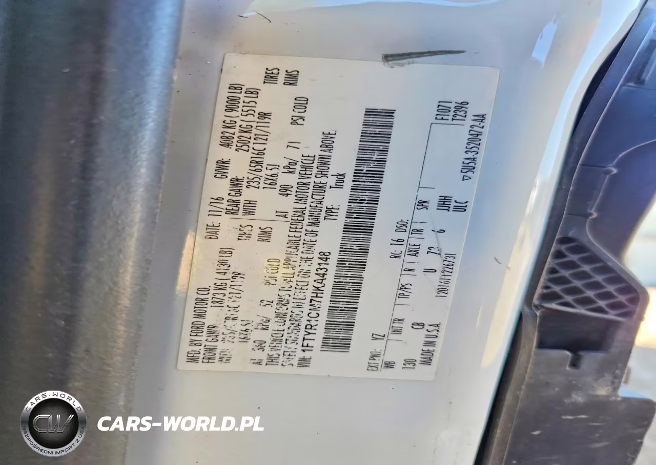 2017 Ford Transit T-250 VIN:1FTYR1CM7HKA43148 - 13