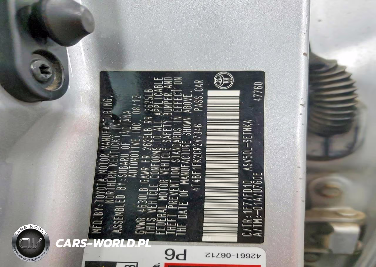 2012 Toyota Camry Le VIN:4T4BF1FK2CR247346 - 12