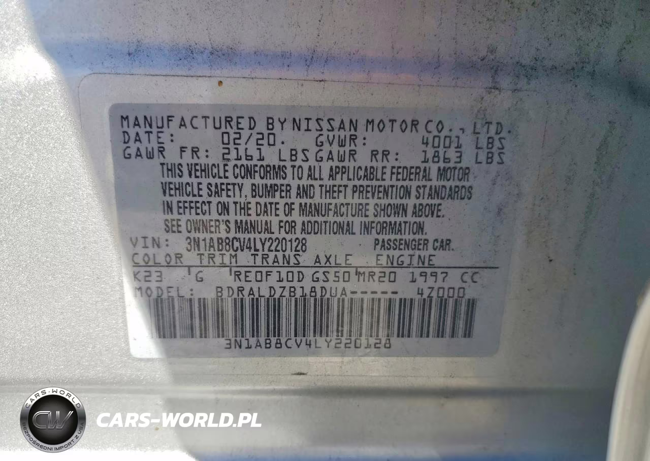 2020 Nissan Sentra Sv VIN:3N1AB8CV4LY220128 - 13