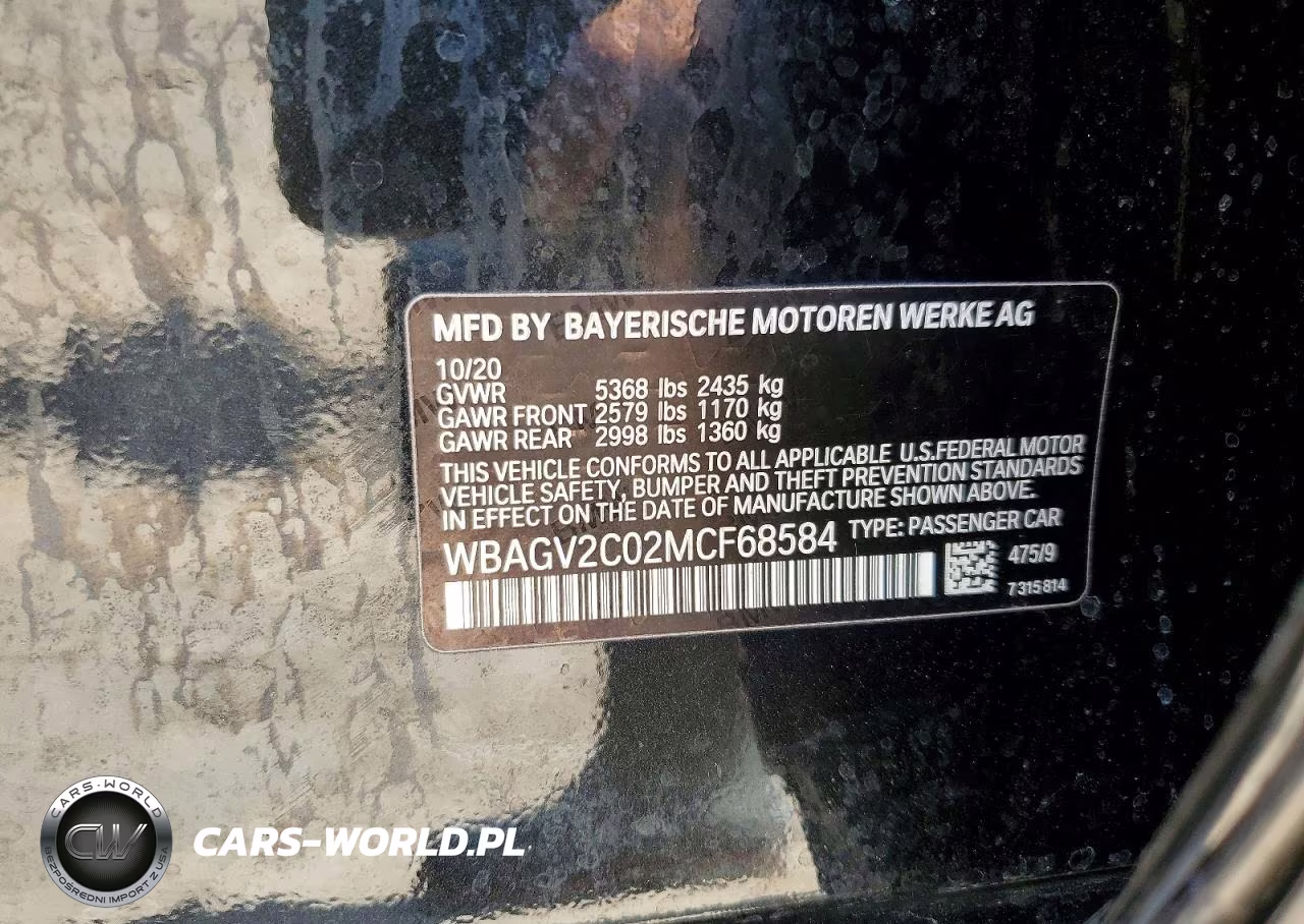 2021 BMW 840I VIN:WBAGV2C02MCF68584 - 13