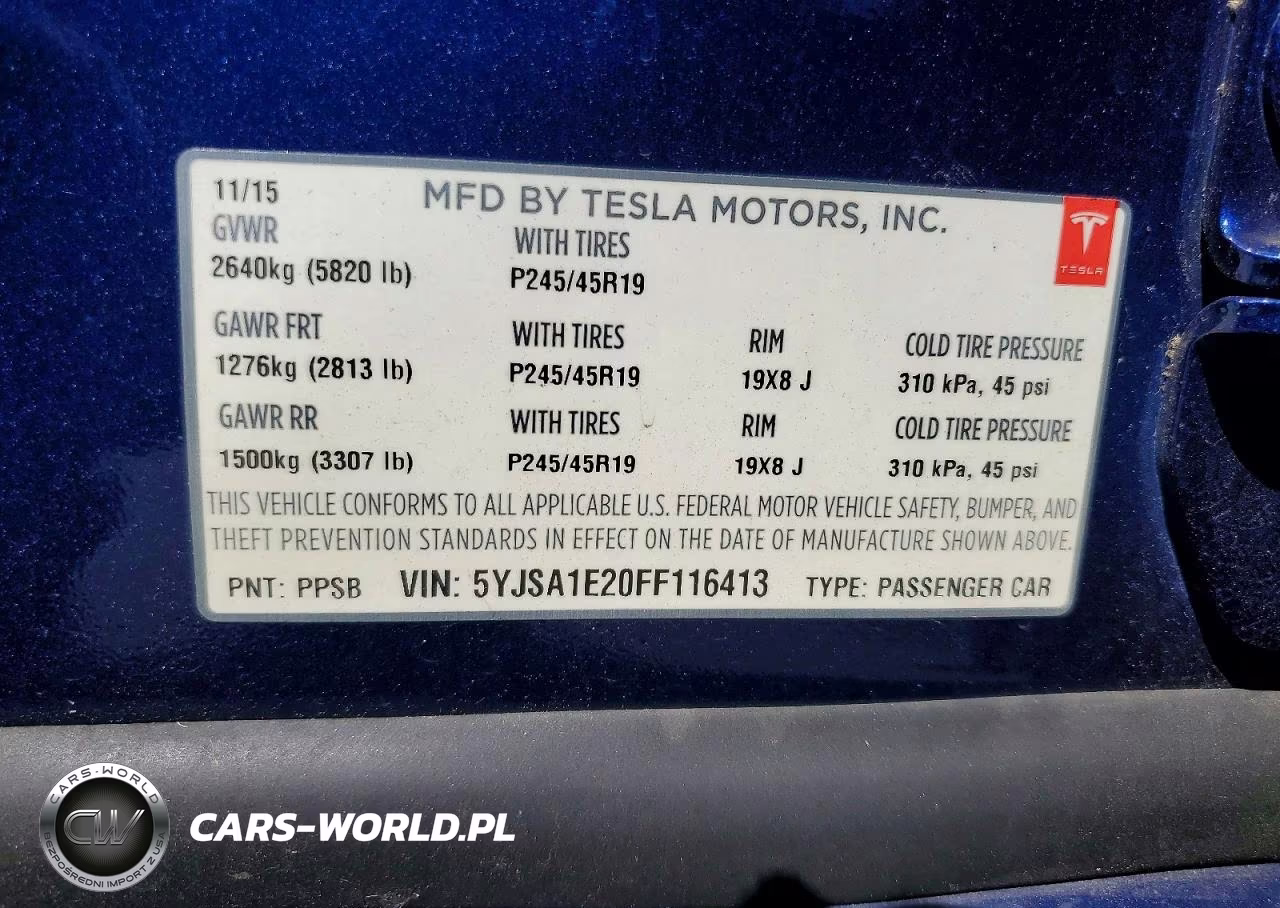 2015 Tesla Model S VIN:5YJSA1E20FF116413 - 12