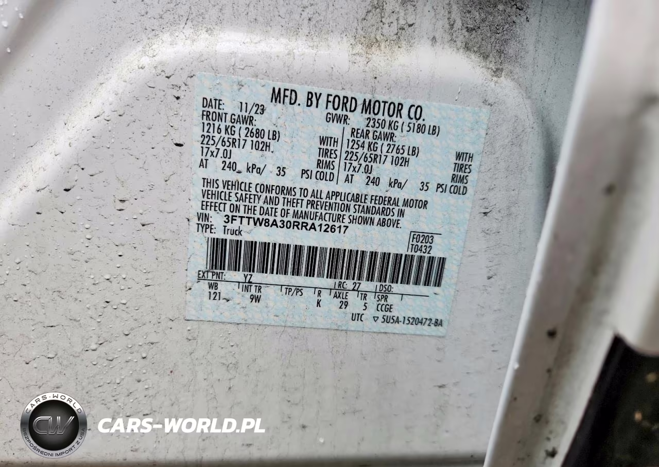 2024 Ford Maverick Xl VIN:3FTTW8A30RRA12617 - 12