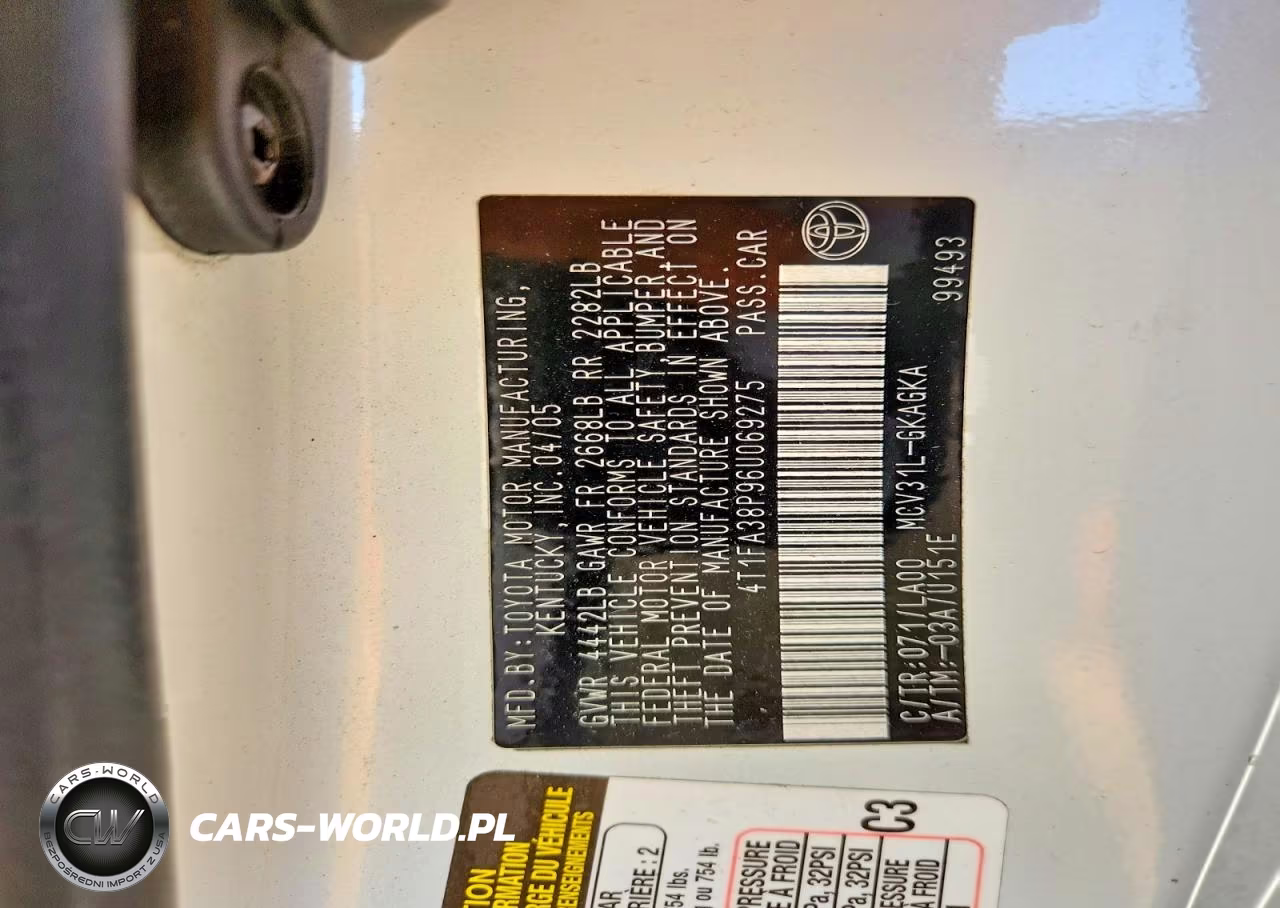 2006 Toyota Camry Solara Sle V6 VIN:4T1FA38P96U069275 - 12