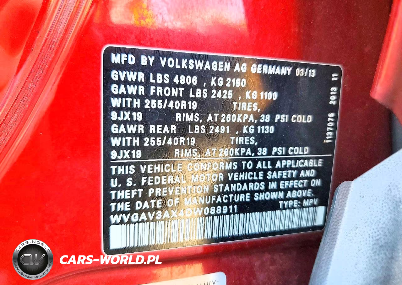 2013 Volkswagen Tiguan S VIN:WVGAV3AX4DW088911 - 12