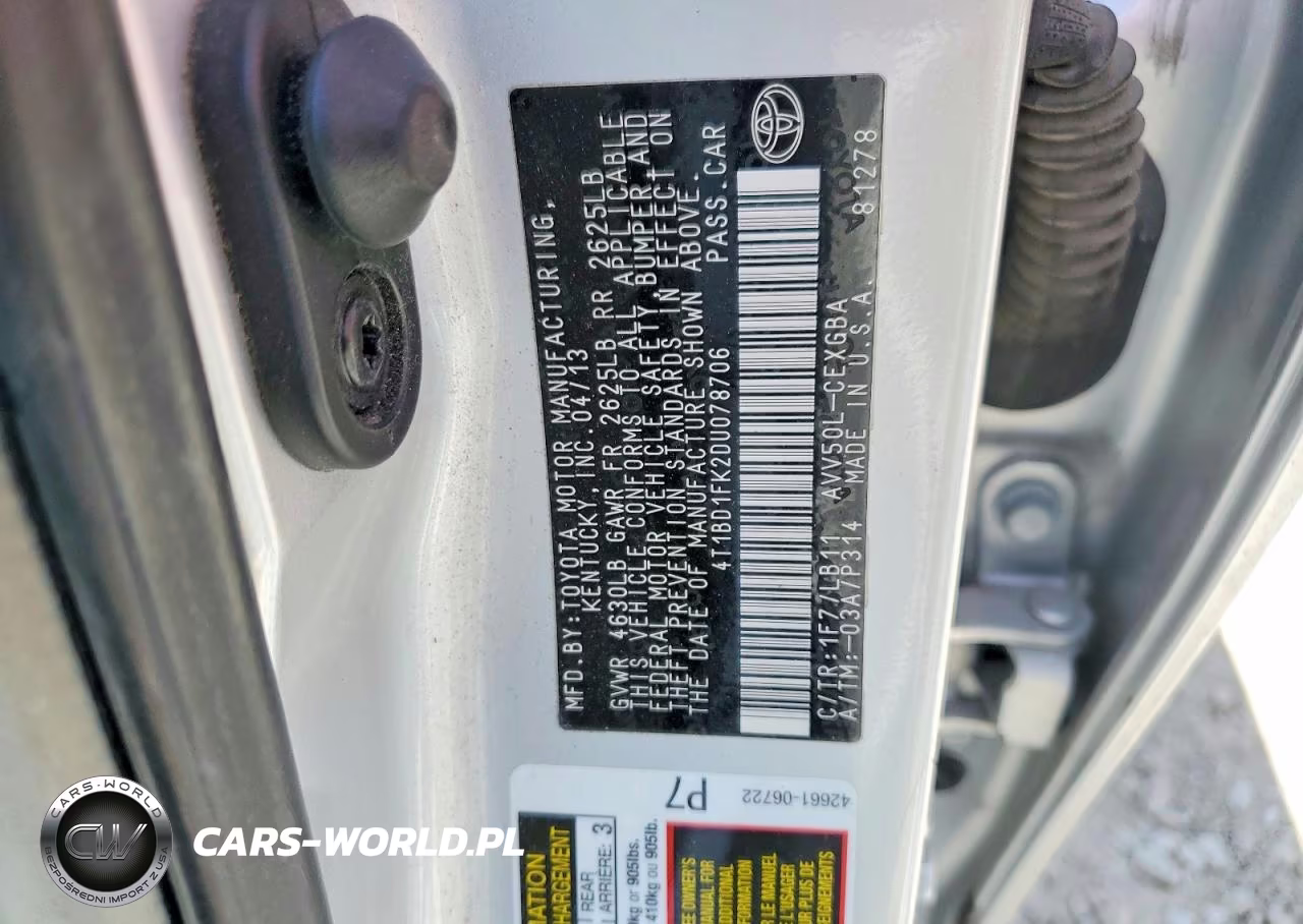 2013 Toyota Camry Hybrid Xle VIN:4T1BD1FK2DU078706 - 12