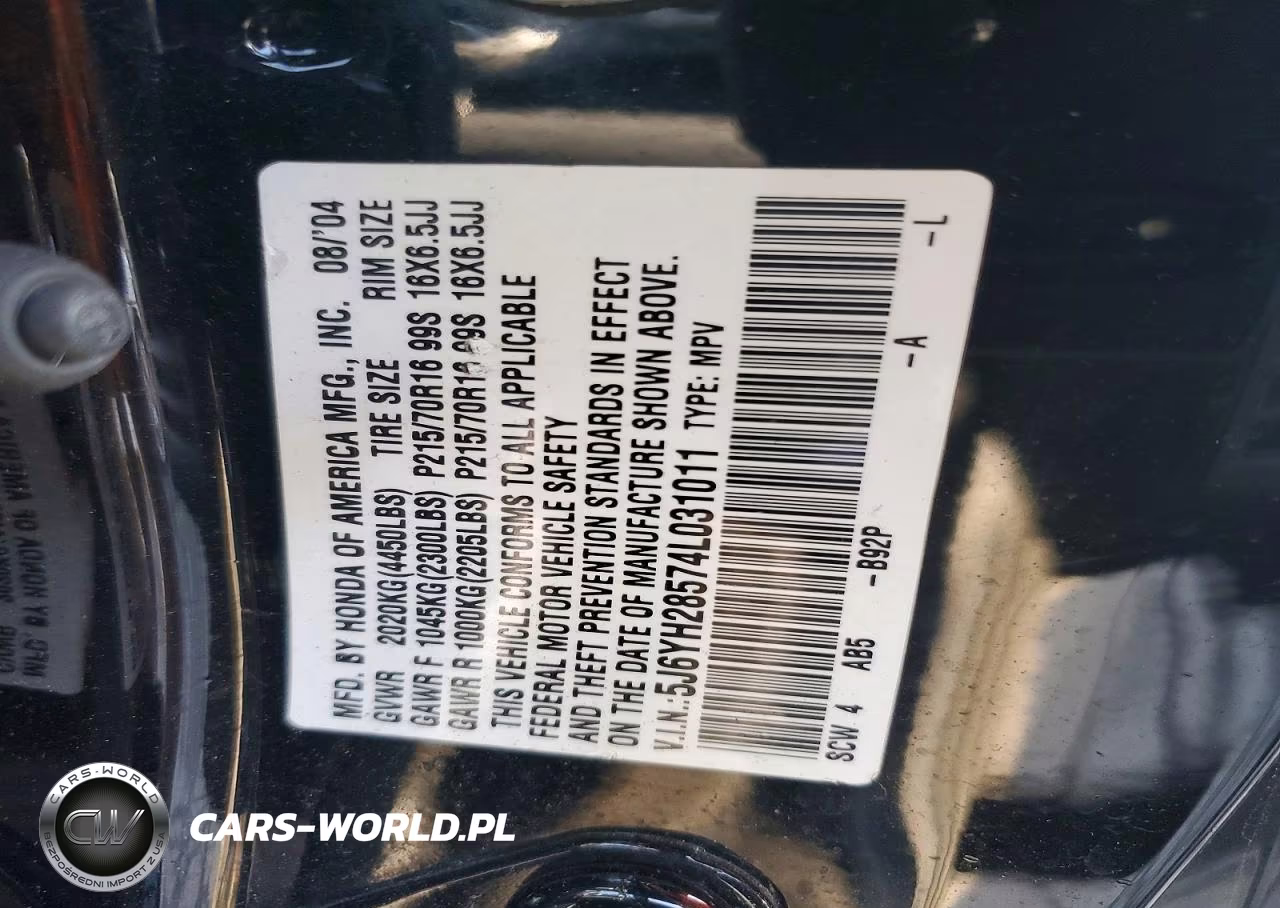 2004 Honda Element Ex VIN:5J6YH28574L031011 - 13