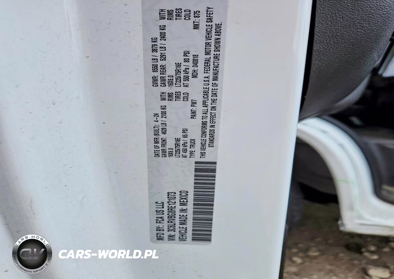 2024 Ram Promaster 1500 Delivery Van VIN:3C6LRVBG8RE121073 - 13