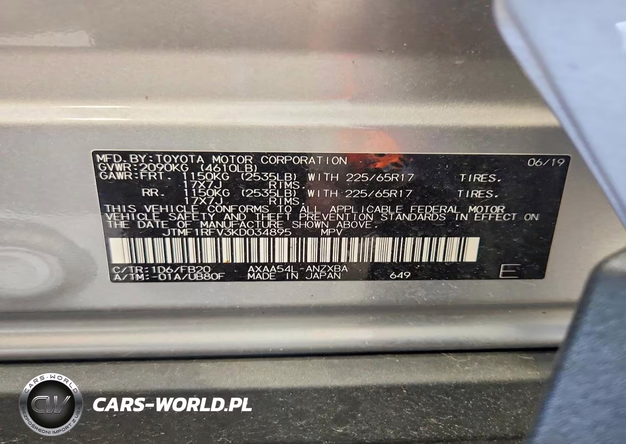 2019 Toyota Rav4 Le VIN:JTMF1RFV3KD034895 - 13