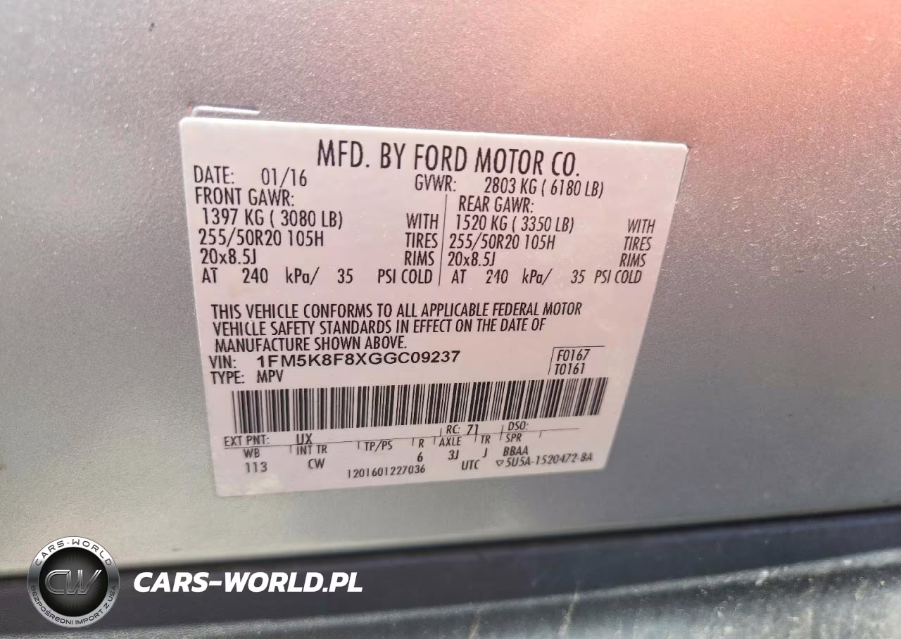 2016 Ford Explorer Limited VIN:1FM5K8F8XGGC09237 - 13