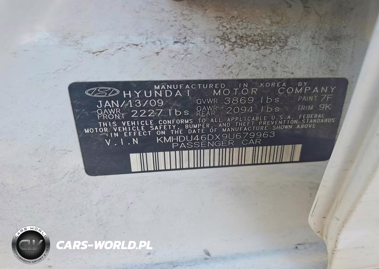 2009 Hyundai Elantra Gls VIN:KMHDU46DX9U679963 - 12