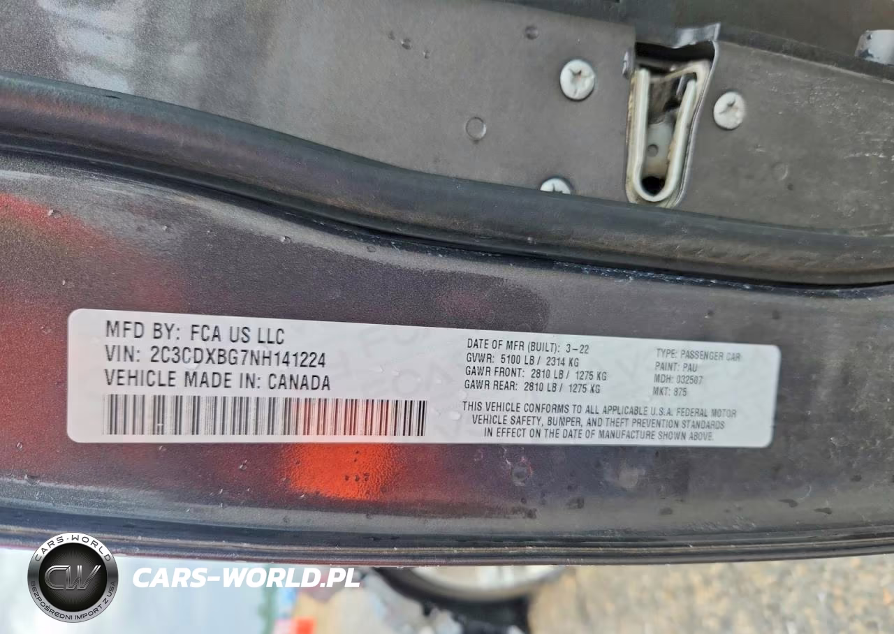 2022 Dodge Charger Sxt VIN:2C3CDXBG7NH141224 - 12