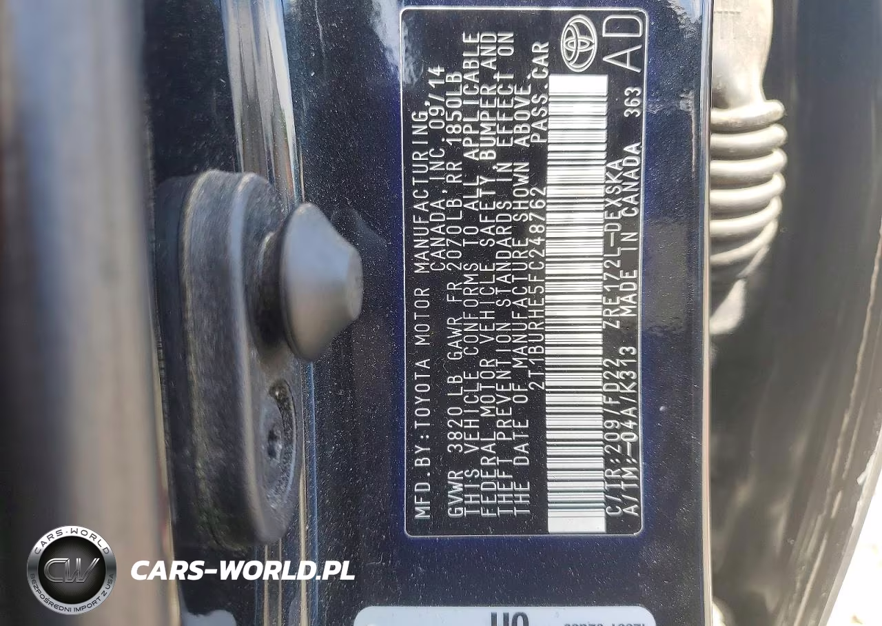 2015 Toyota Corolla S Plus VIN:2T1BURHE5FC248762 - 12