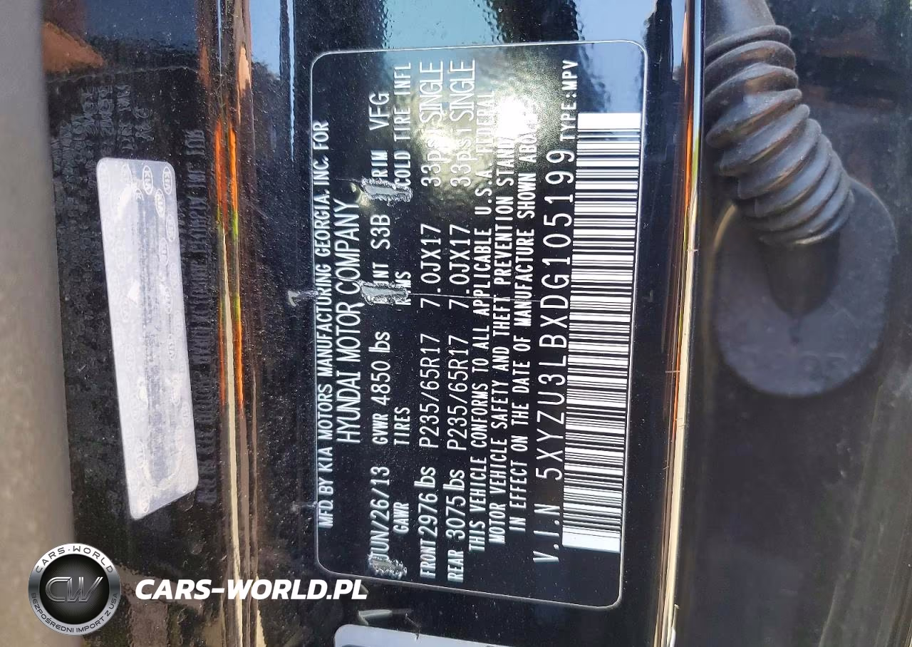 2013 Hyundai Santa Fe Sport 2.4L VIN:5XYZU3LBXDG105199 - 13