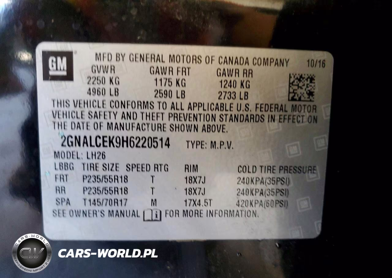 2017 Chevrolet Equinox Lt VIN:2GNALCEK9H6220514 - 13