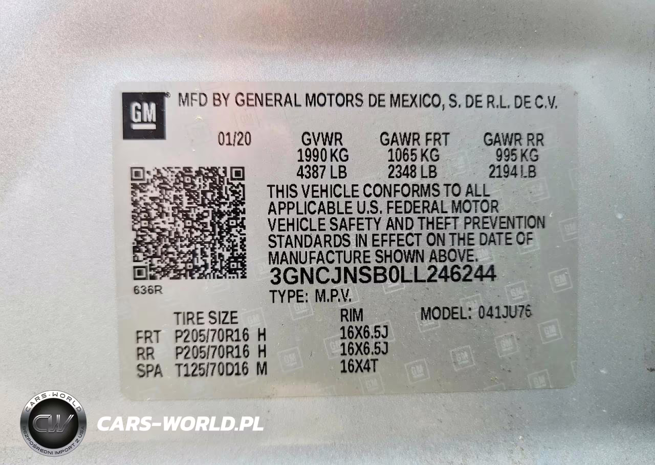 2020 Chevrolet Trax Ls VIN:3GNCJNSB0LL246244 - 13