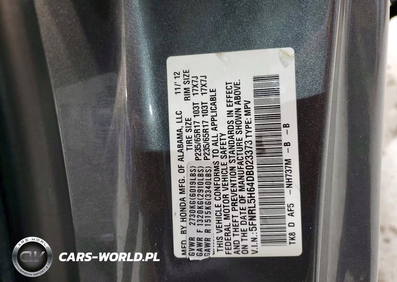 2013 Honda Odyssey Exl VIN:5FNRL5H64DB023373 - 13