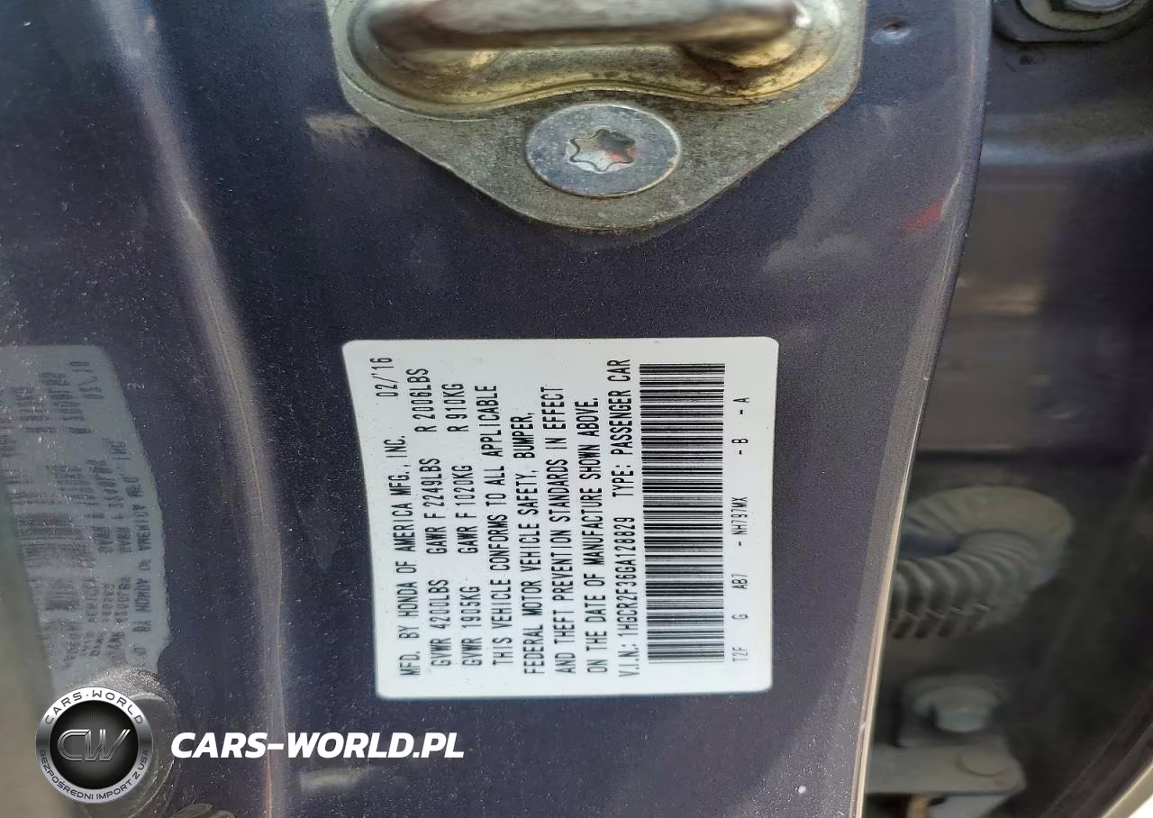 2016 Honda Accord Lx VIN:1HGCR2F36GA128829 - 12