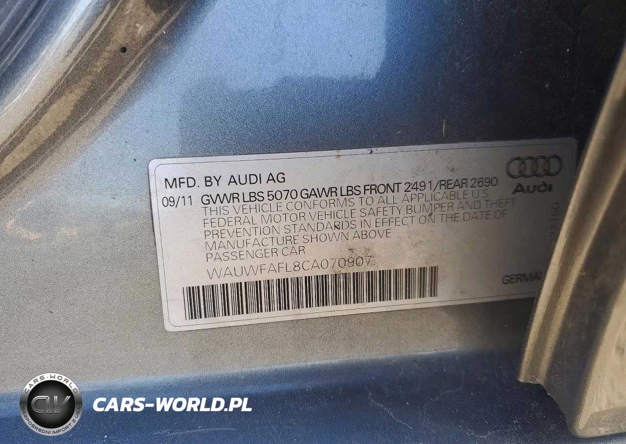 2012 Audi A4 Premium Plus VIN:WAUWFAFL8CA070907 - 12