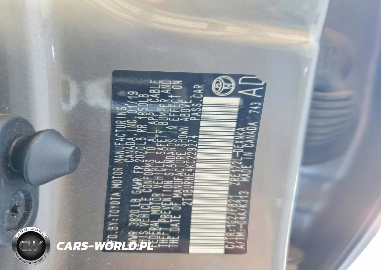 2019 Toyota Corolla Le VIN:2T1BURHE4KC229274 - 13