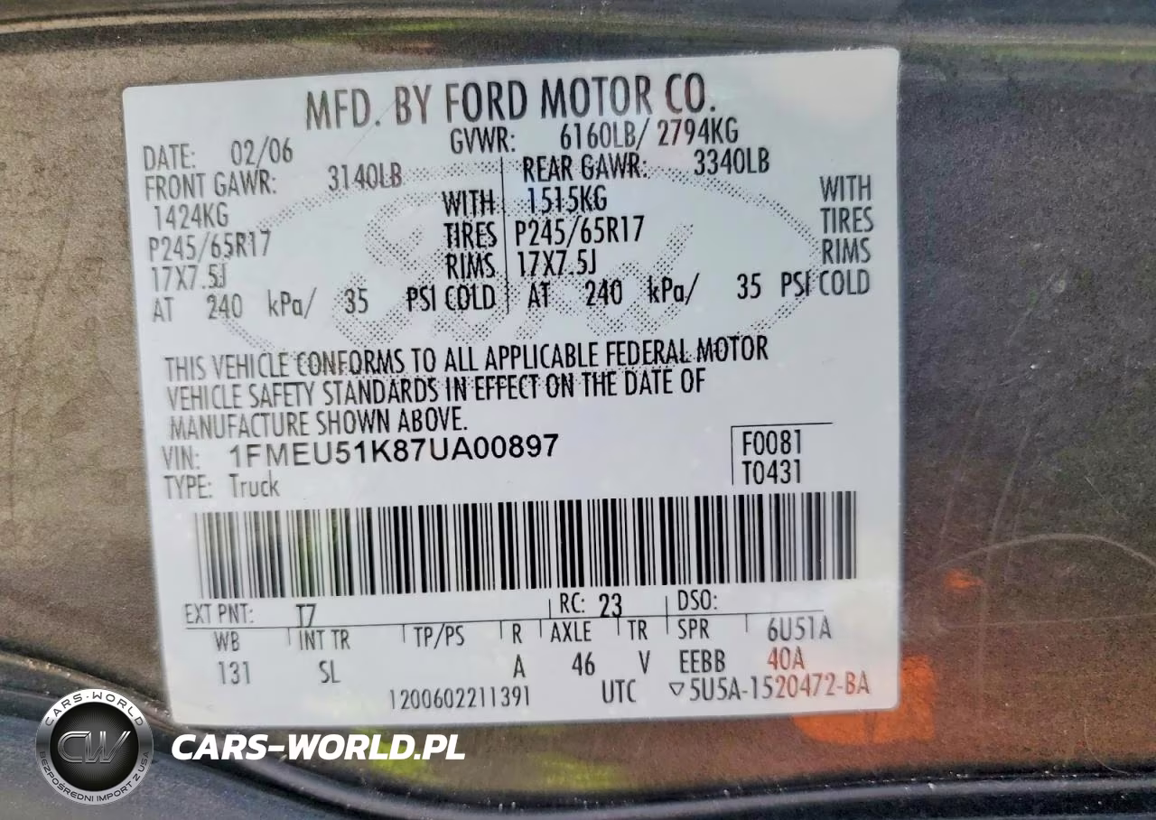 2007 Ford Explorer Sport Trac Xlt VIN:1FMEU51K87UA00897 - 12