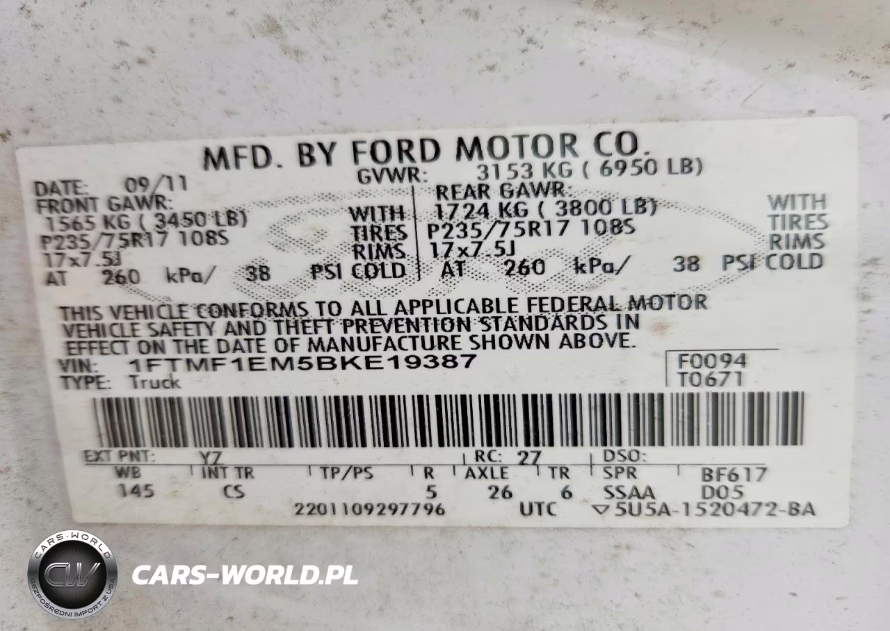 2011 Ford F150 VIN:1FTMF1EM5BKE19387 - 12