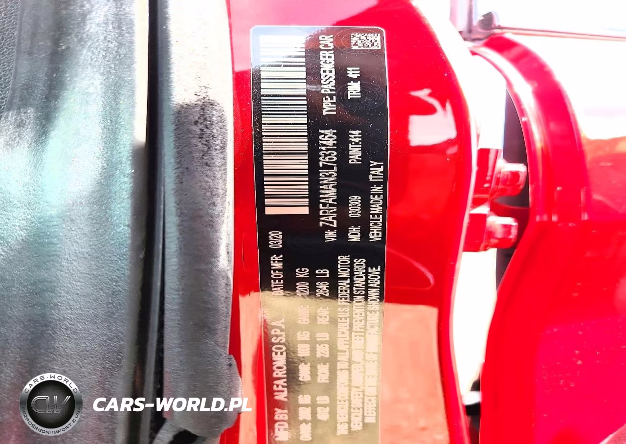 2020 Alfa Romeo Giulia VIN:ZARFAMAN3L7631464 - 13