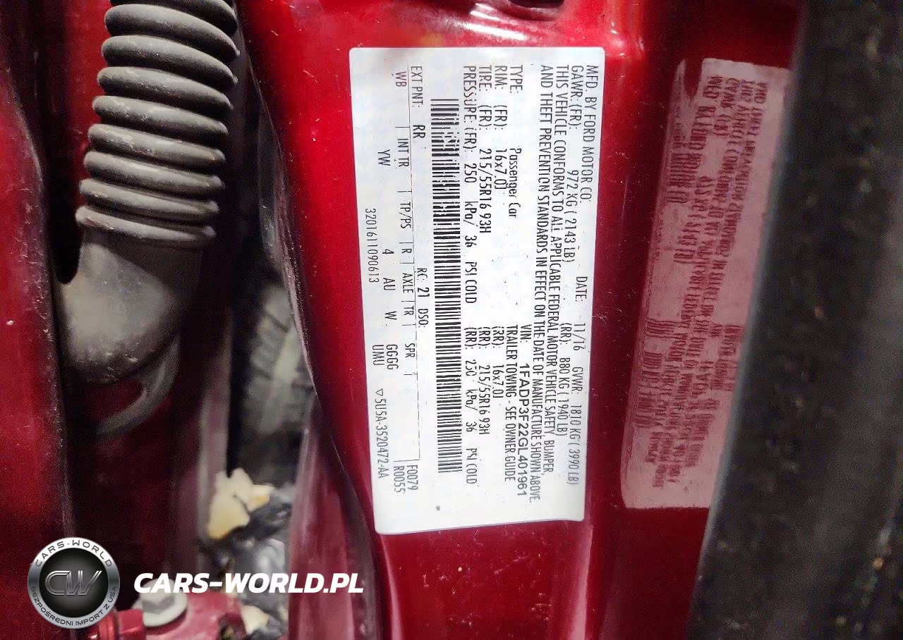 2016 Ford Focus Se VIN:1FADP3F22GL401961 - 12