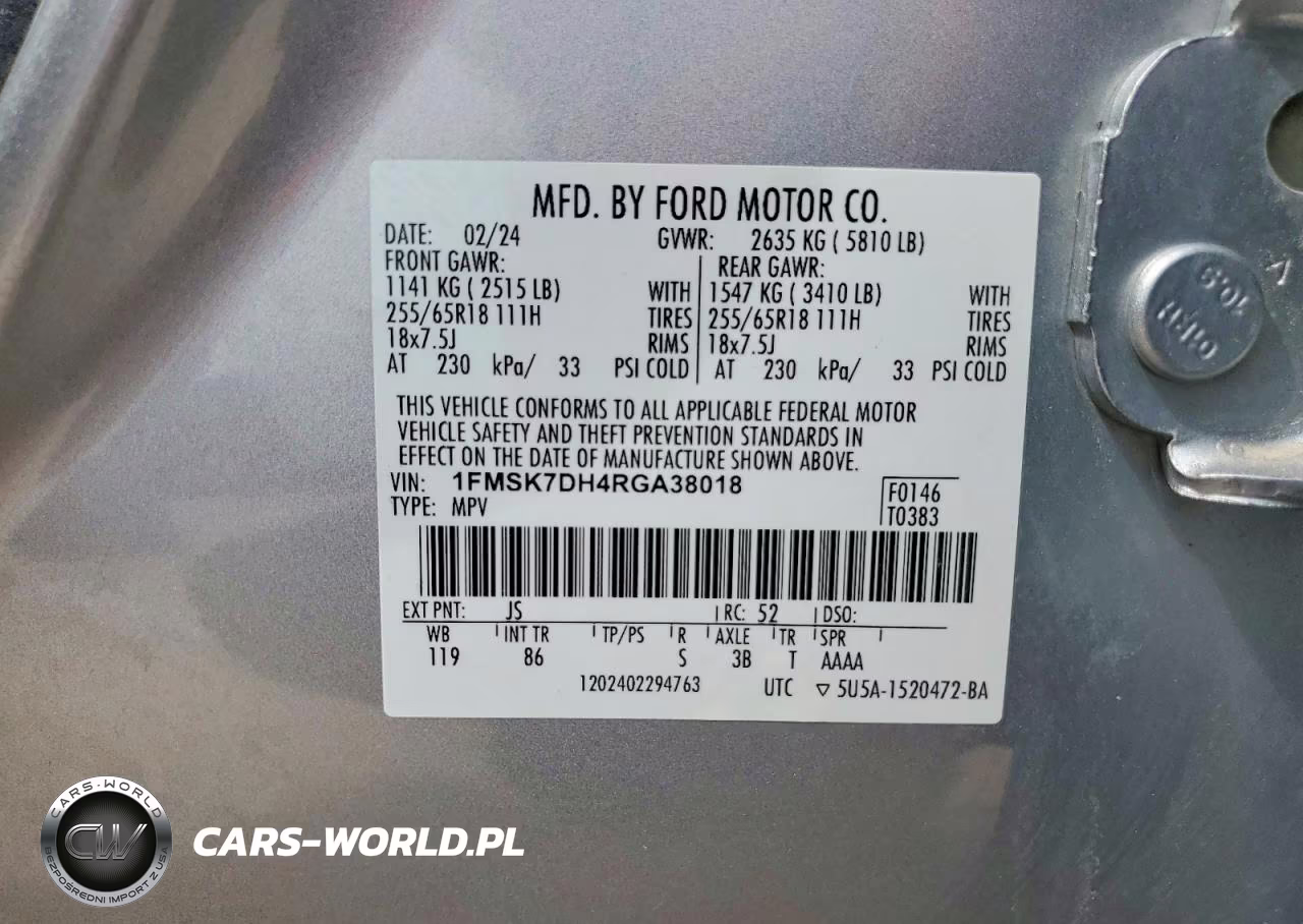 2024 Ford Explorer Xlt VIN:1FMSK7DH4RGA38018 - 13