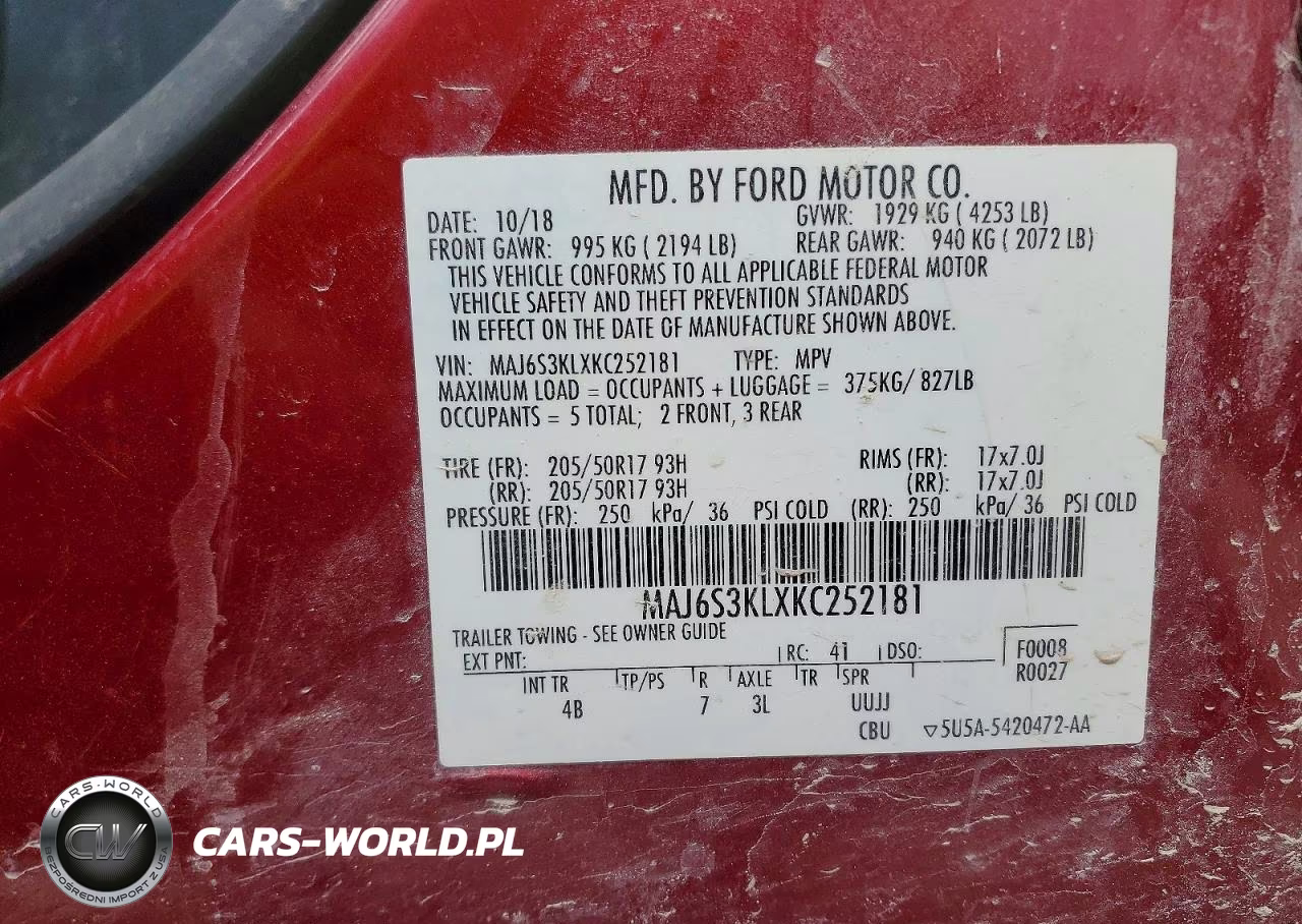 2019 Ford Ecosport Titanium VIN:MAJ6S3KLXKC252181 - 13